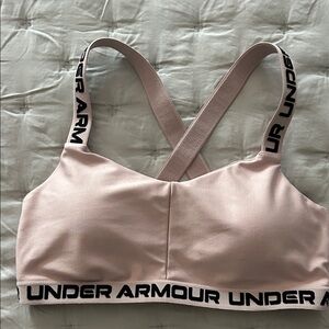 Under Armour Blush Sports Bra with Logo Straps